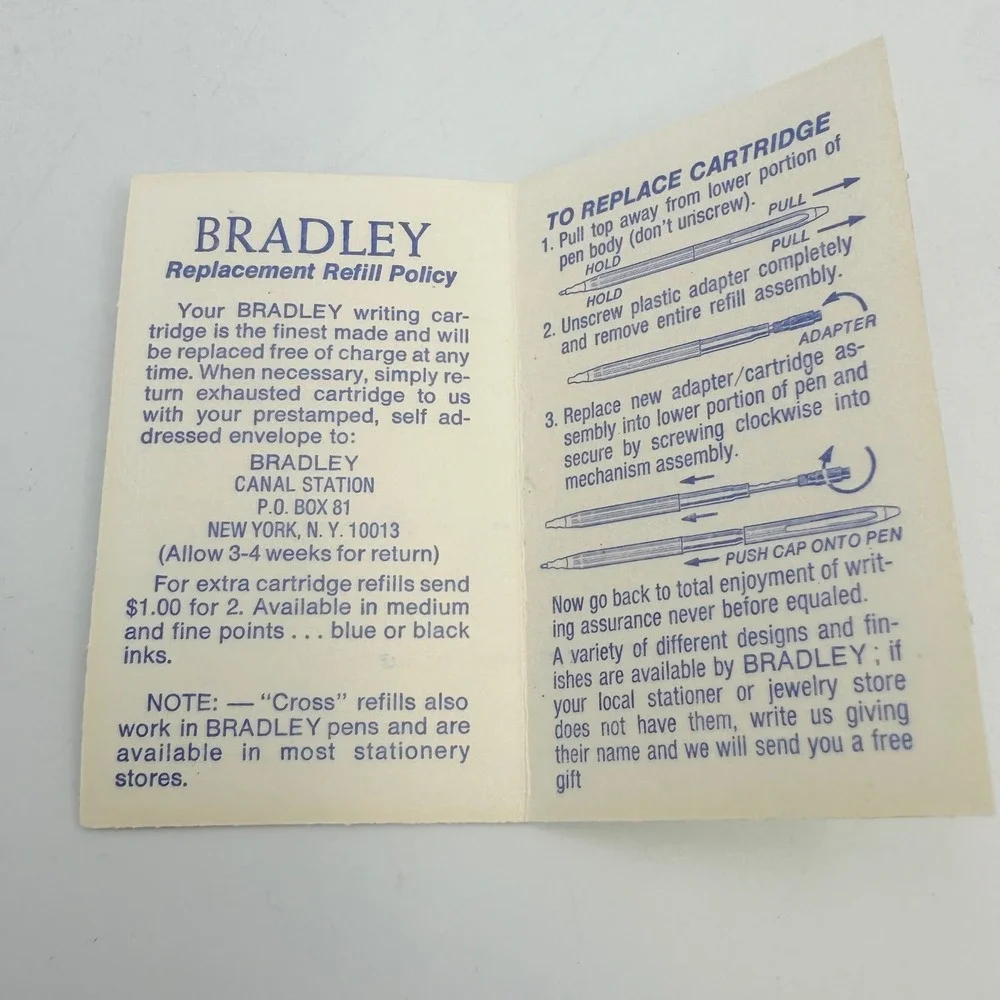 Vintage Bradley Gold Tone Pen and Pencil Set Made in USA with Original Box